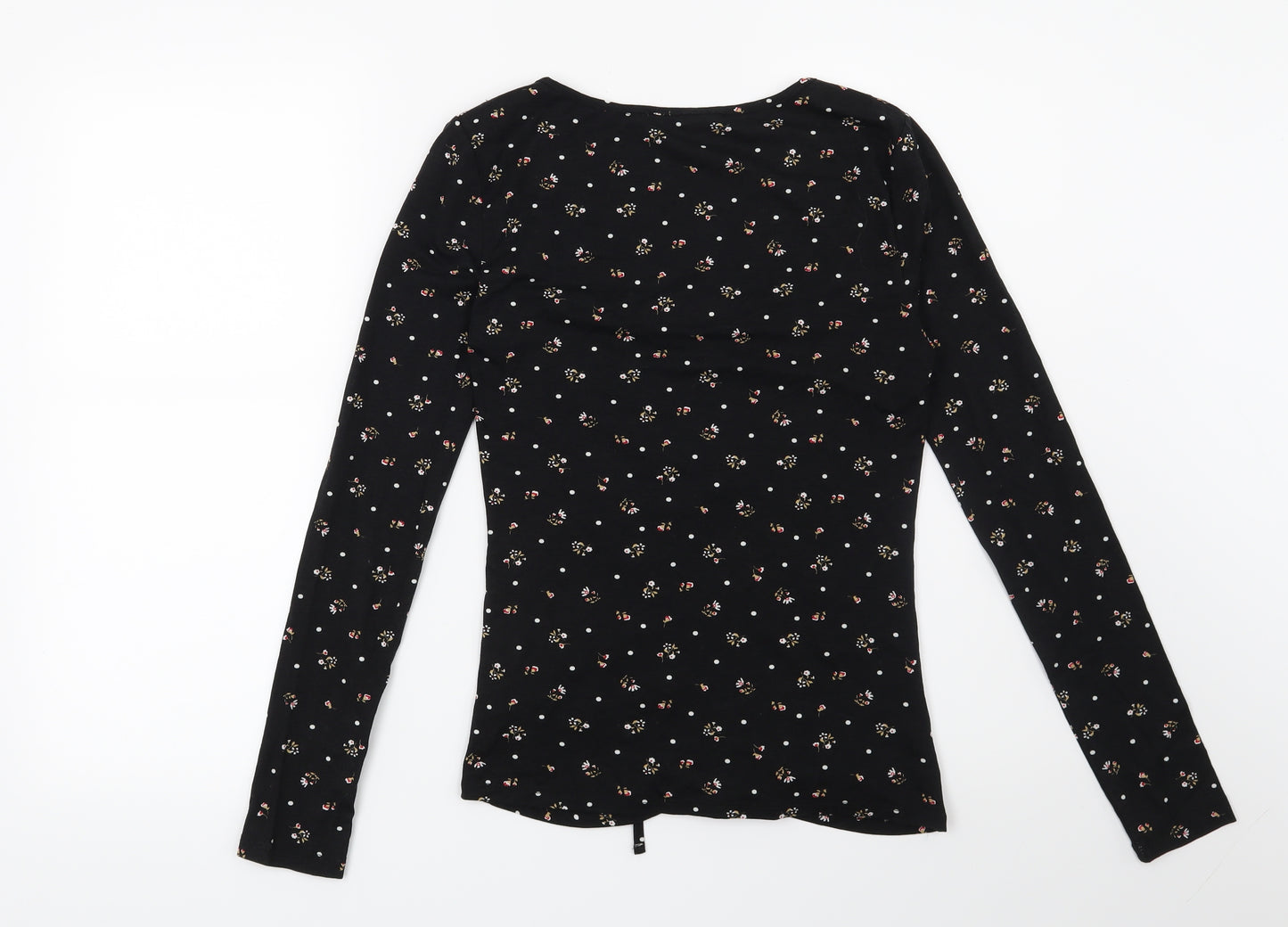 George Womens Black Floral  Basic Blouse Size 10