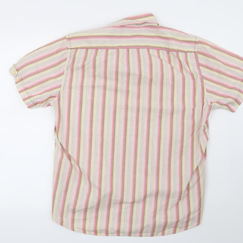 Duck and Cover Mens Pink Striped   Button-Up Size L