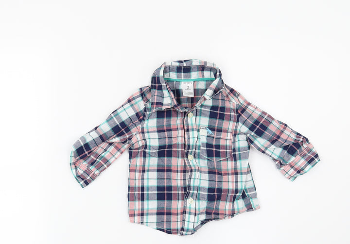 Carters Boys Blue Check  Basic Button-Up Size 3-6 Months