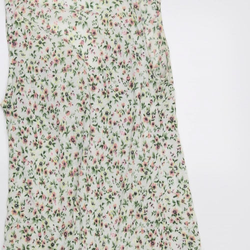 Warehouse Womens White Floral  T-Shirt Dress  Size 10