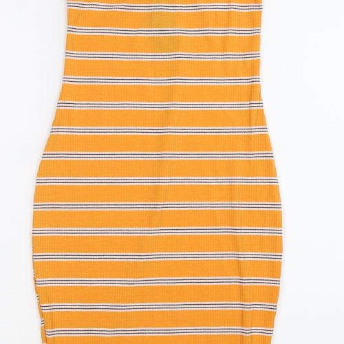 Select Womens Yellow Striped  Bodycon  Size 8
