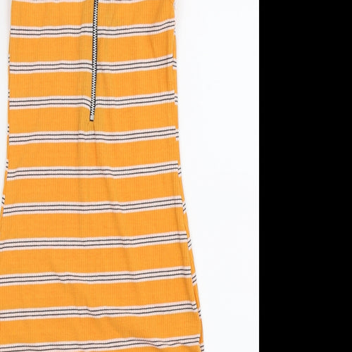 Select Womens Yellow Striped  Bodycon  Size 8