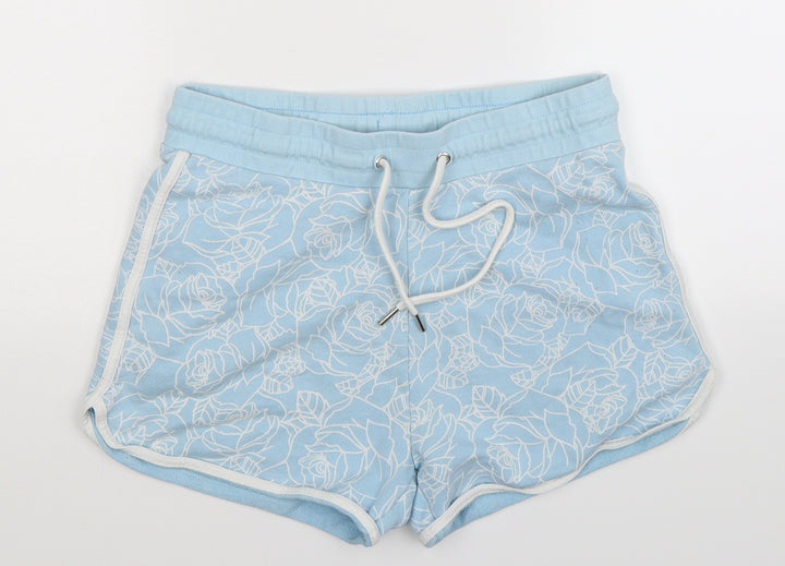 ASOS Womens Blue Floral Hot Pants Shorts Size M