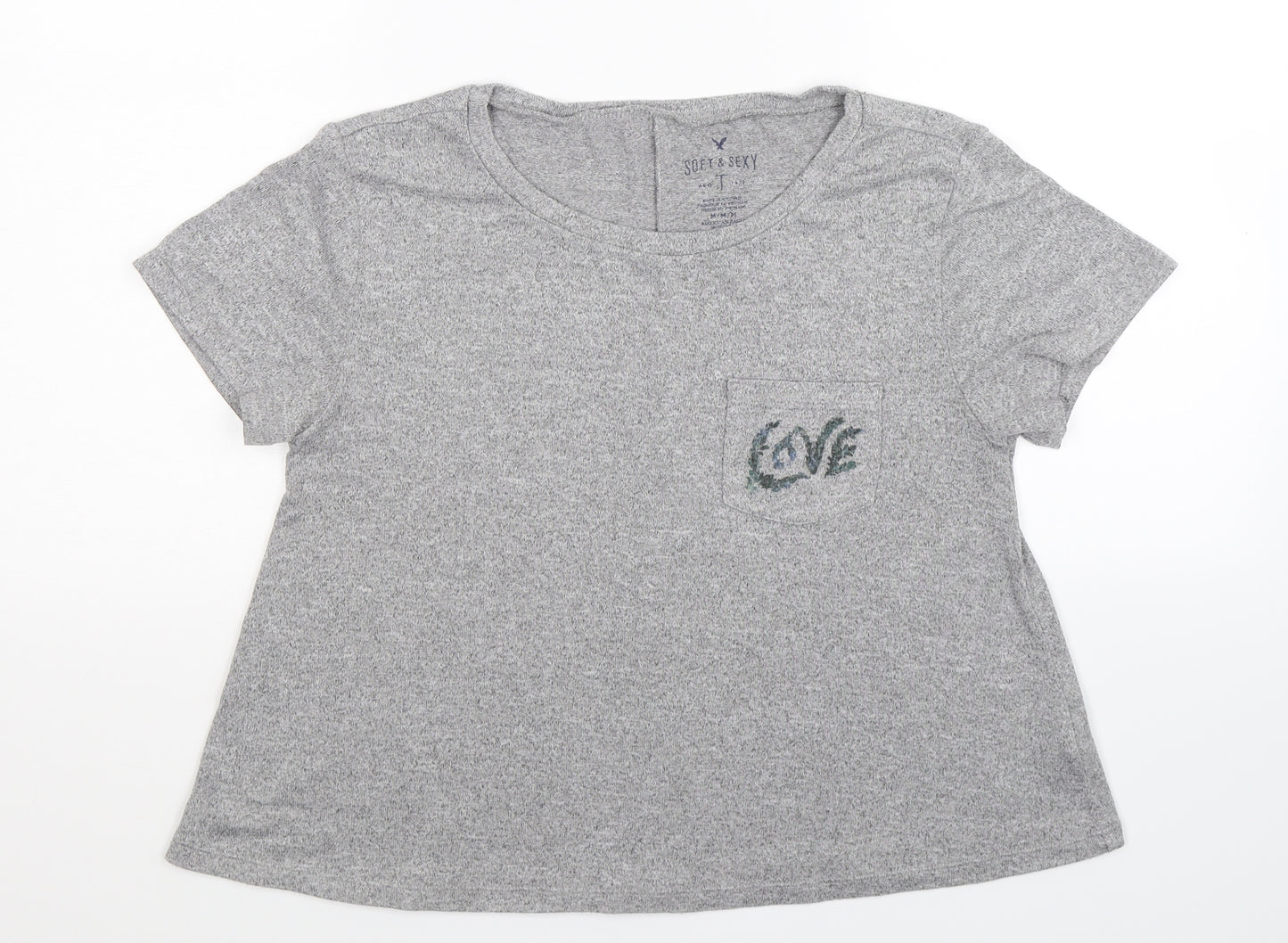 American Eagle Outfitters Womens Grey   Basic T-Shirt Size M