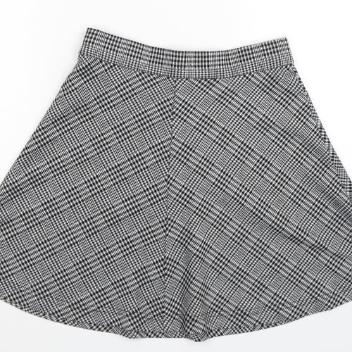 George Womens Grey Houndstooth  A-Line Skirt Size 8