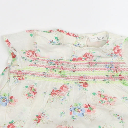 NEXT Girls White Floral  Fit & Flare  Size 3-6 Months