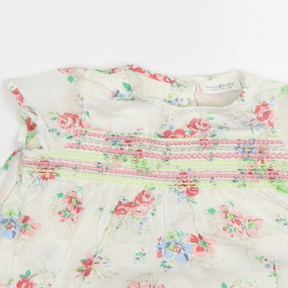 NEXT Girls White Floral  Fit & Flare  Size 3-6 Months