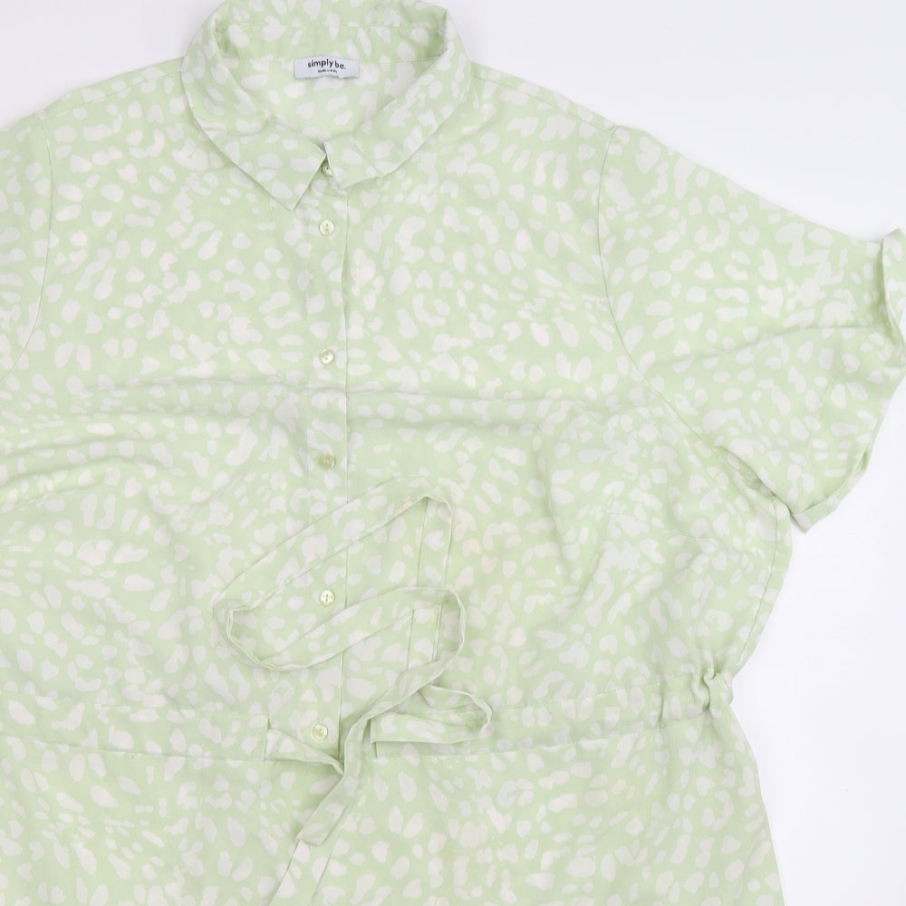 Simply Be Womens Green   Shirt Dress  Size 24