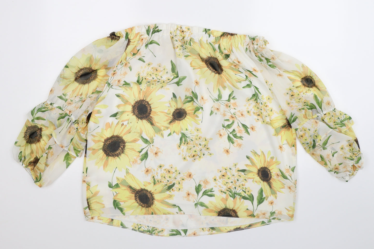 Bonmarché Womens White Floral  Basic Blouse Size 12