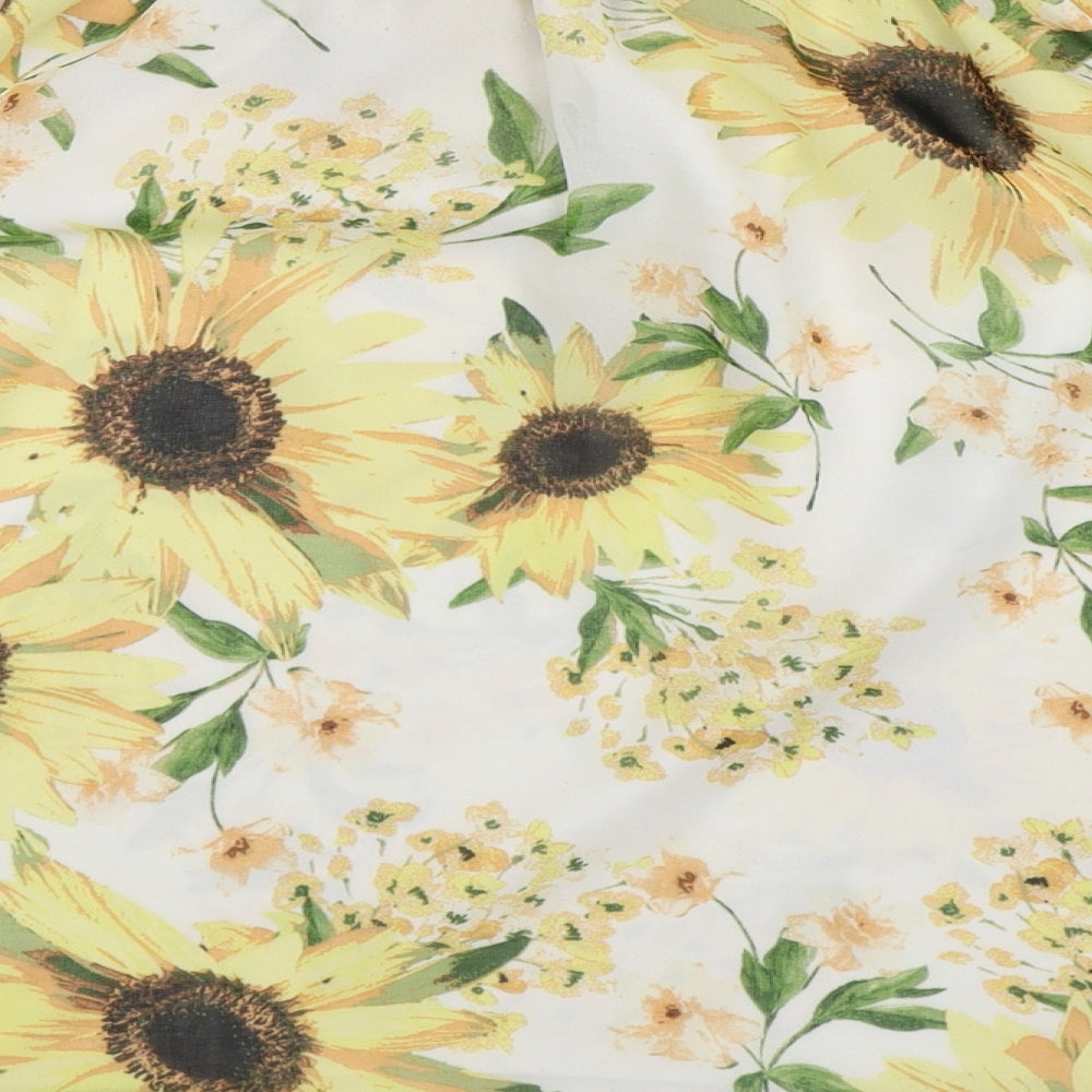 Bonmarché Womens White Floral  Basic Blouse Size 12