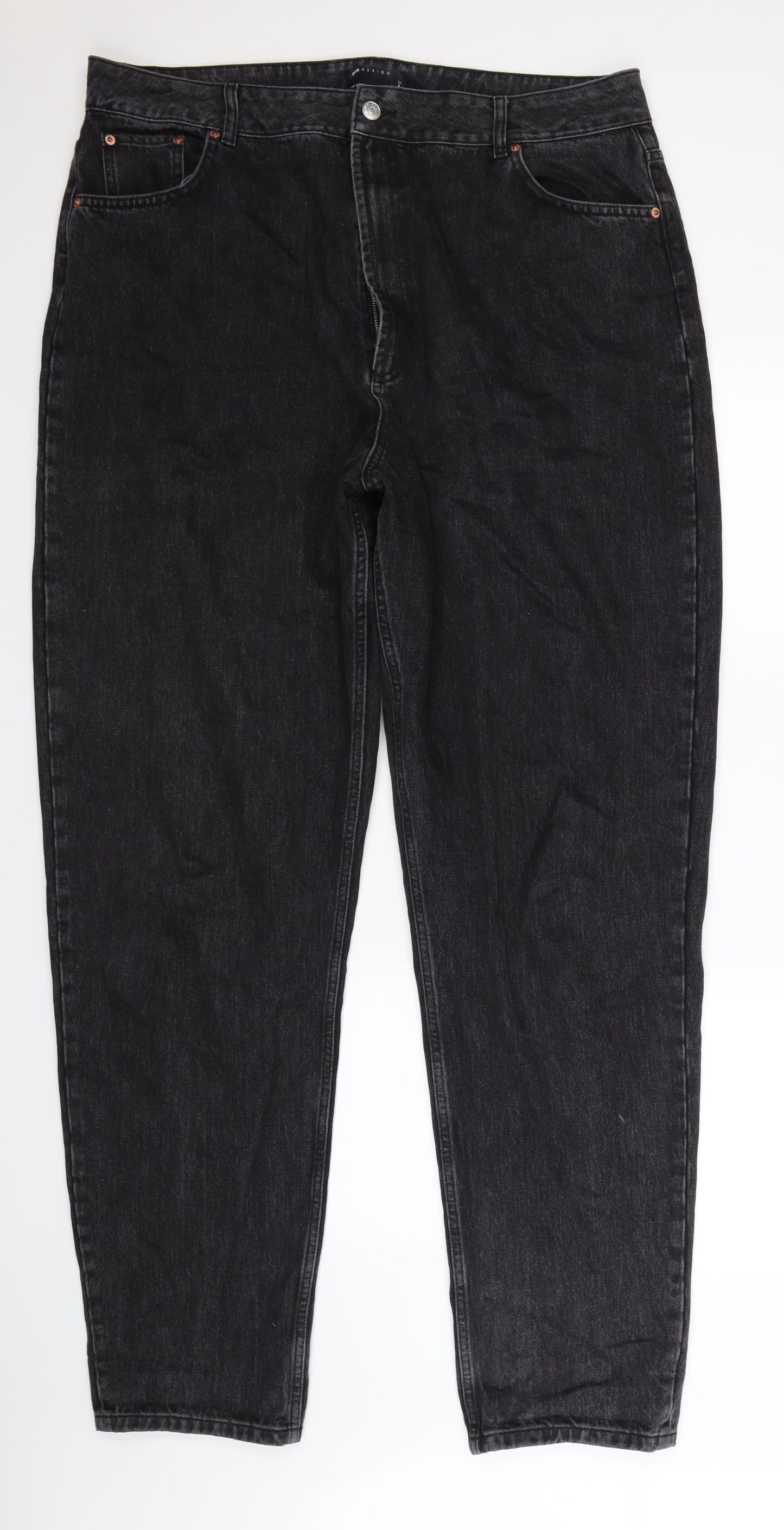 ASOS Mens Black  Denim Straight Jeans Size 38 L36 in