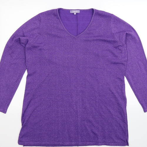 Michele Hope Womens Purple   Pullover Jumper Size 20