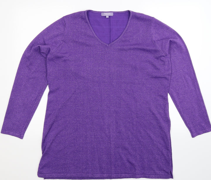 Michele Hope Womens Purple Pullover Jumper Size 20