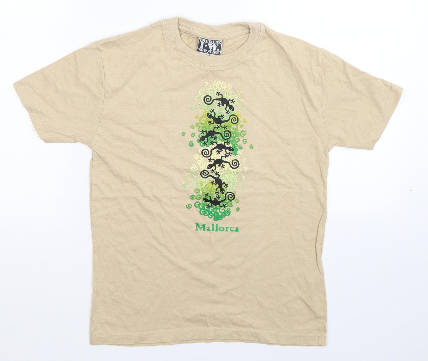 Impulse Boys Beige   Basic T-Shirt Size 7-8 Years