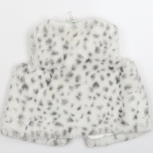 Little Me Baby White Animal Print  Gilet Jacket Size 12 Months