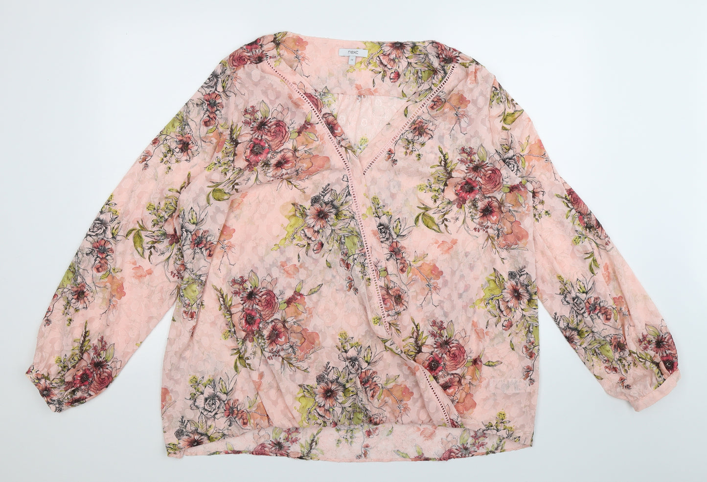 NEXT Womens Pink Floral  Basic Blouse Size 20