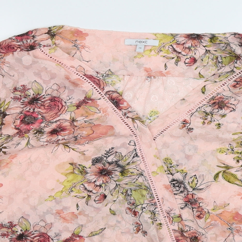 NEXT Womens Pink Floral  Basic Blouse Size 20