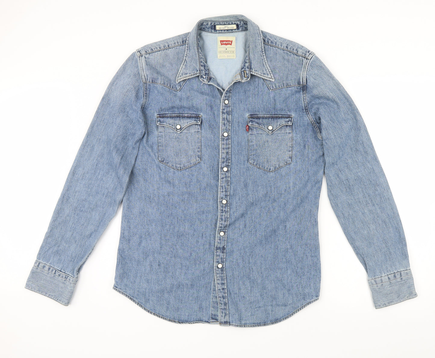 LEVIS Mens Blue    Button-Up Size M