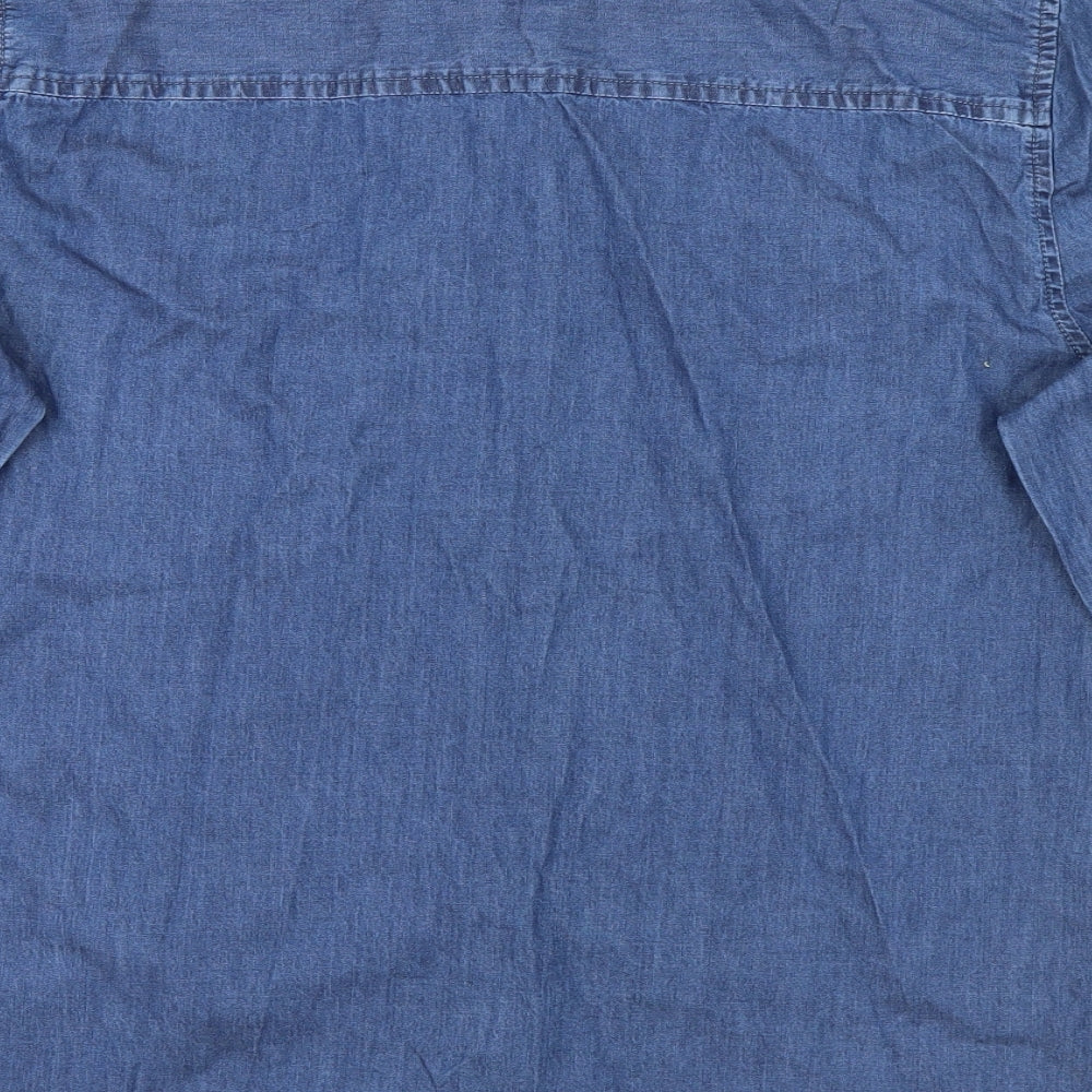 Denim Co. Womens Blue   Basic Button-Up Size 16