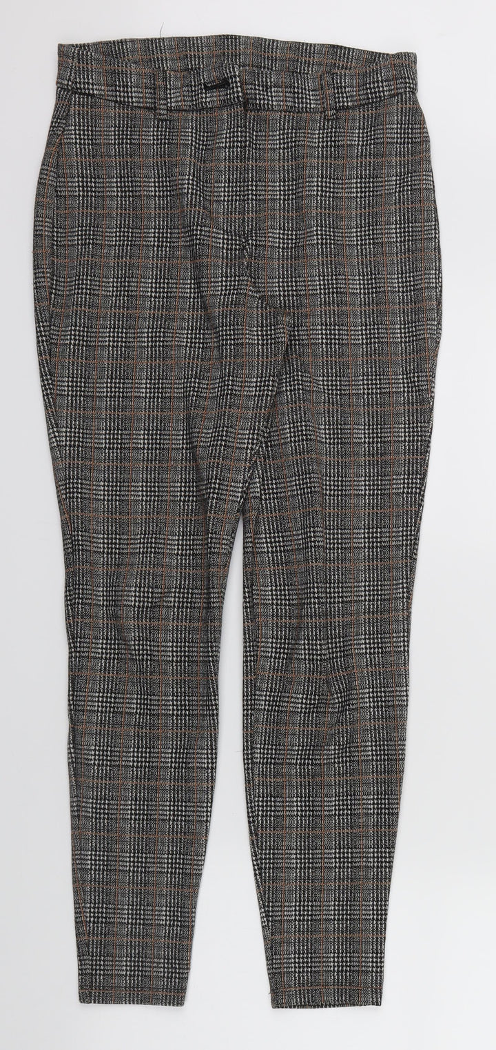 Dorothy Perkins Womens Brown Check  Capri Trousers Size 10 L26 in