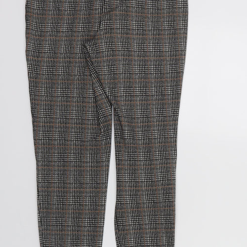 Dorothy Perkins Womens Brown Check  Capri Trousers Size 10 L26 in