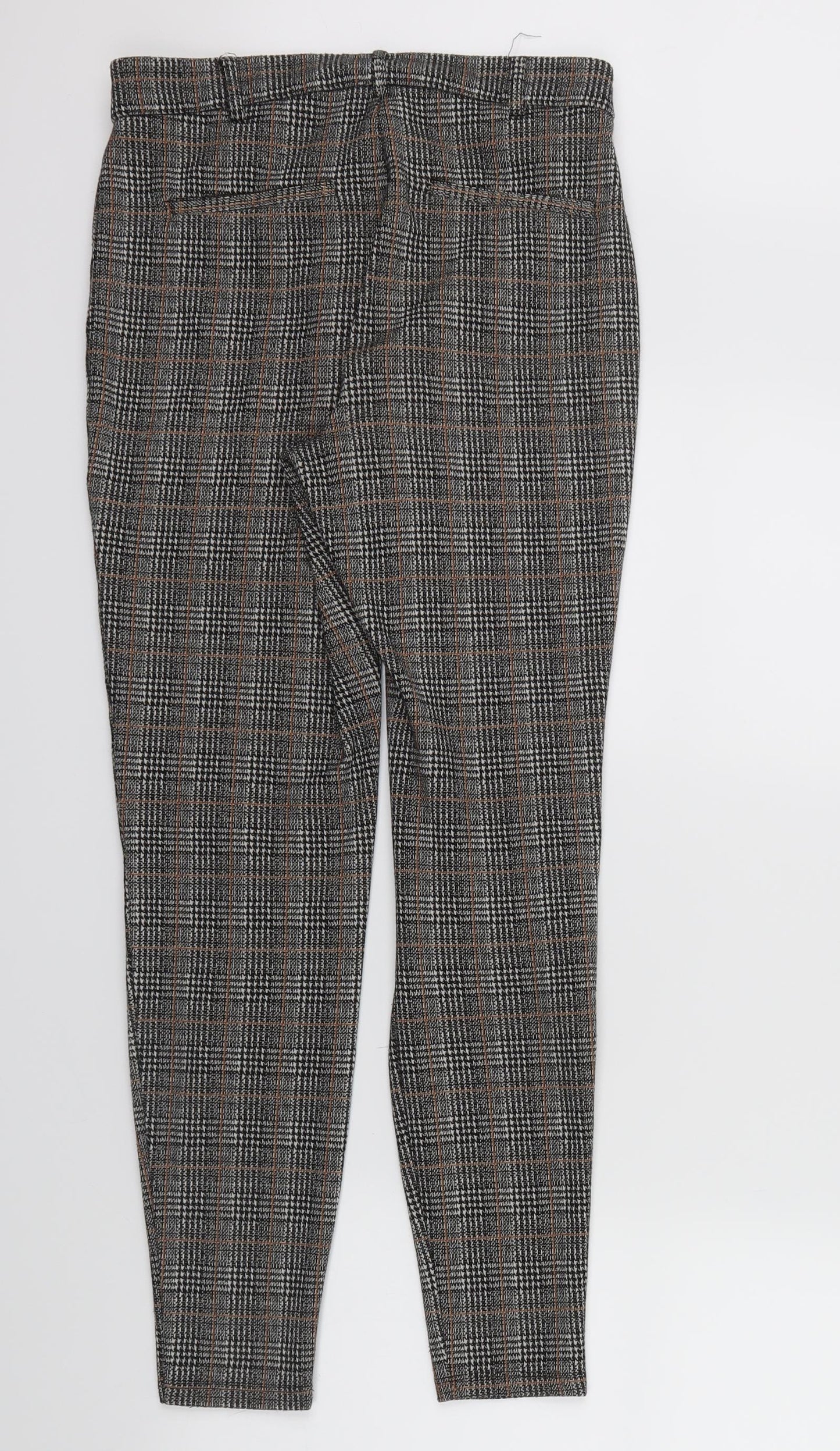 Dorothy Perkins Womens Brown Check  Capri Trousers Size 10 L26 in