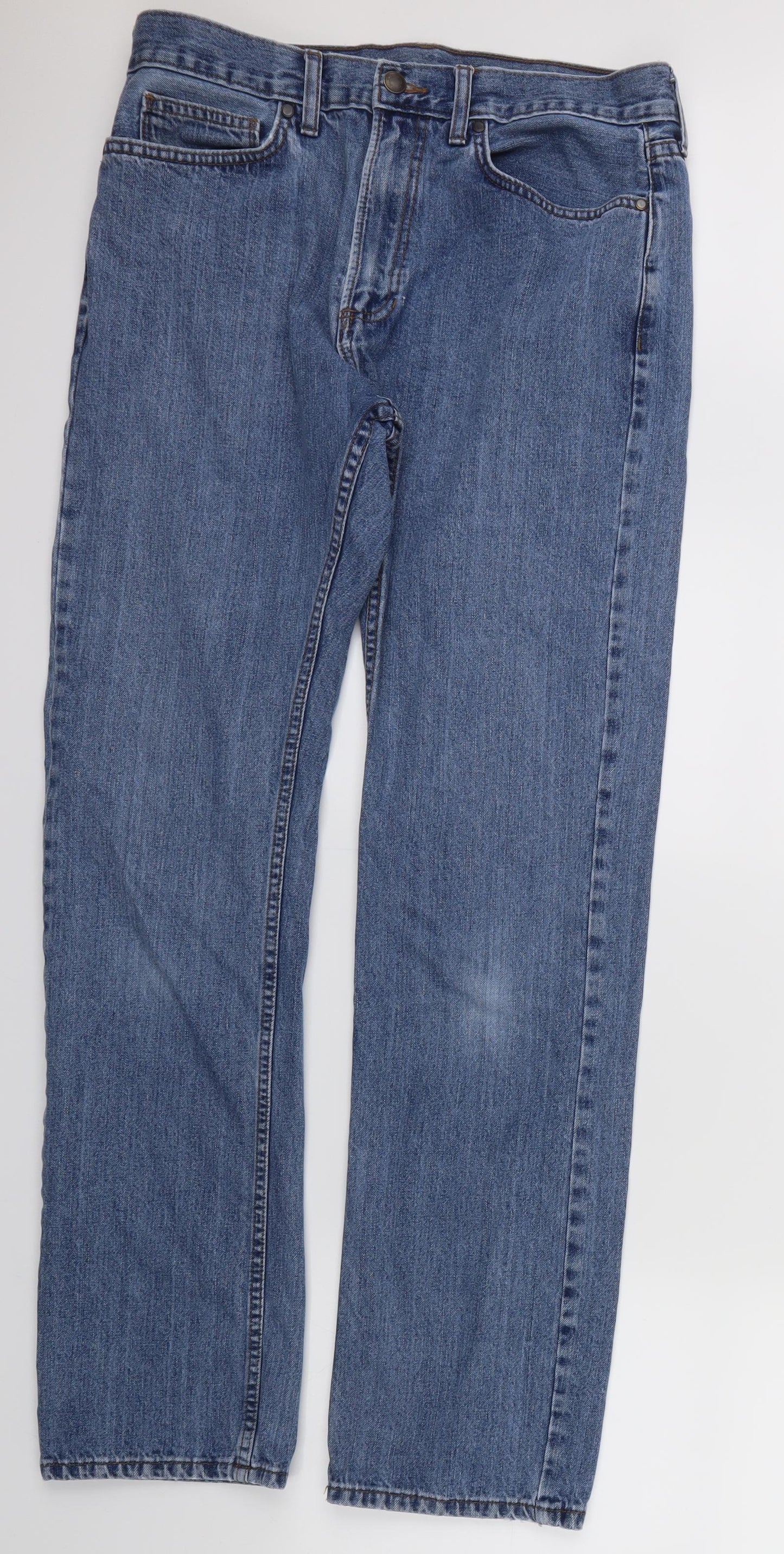 M AN S Mens Blue  Crochet Straight Jeans Size 34 in L32 in