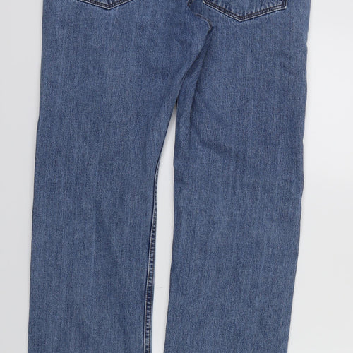 M AN S Mens Blue  Crochet Straight Jeans Size 34 in L32 in