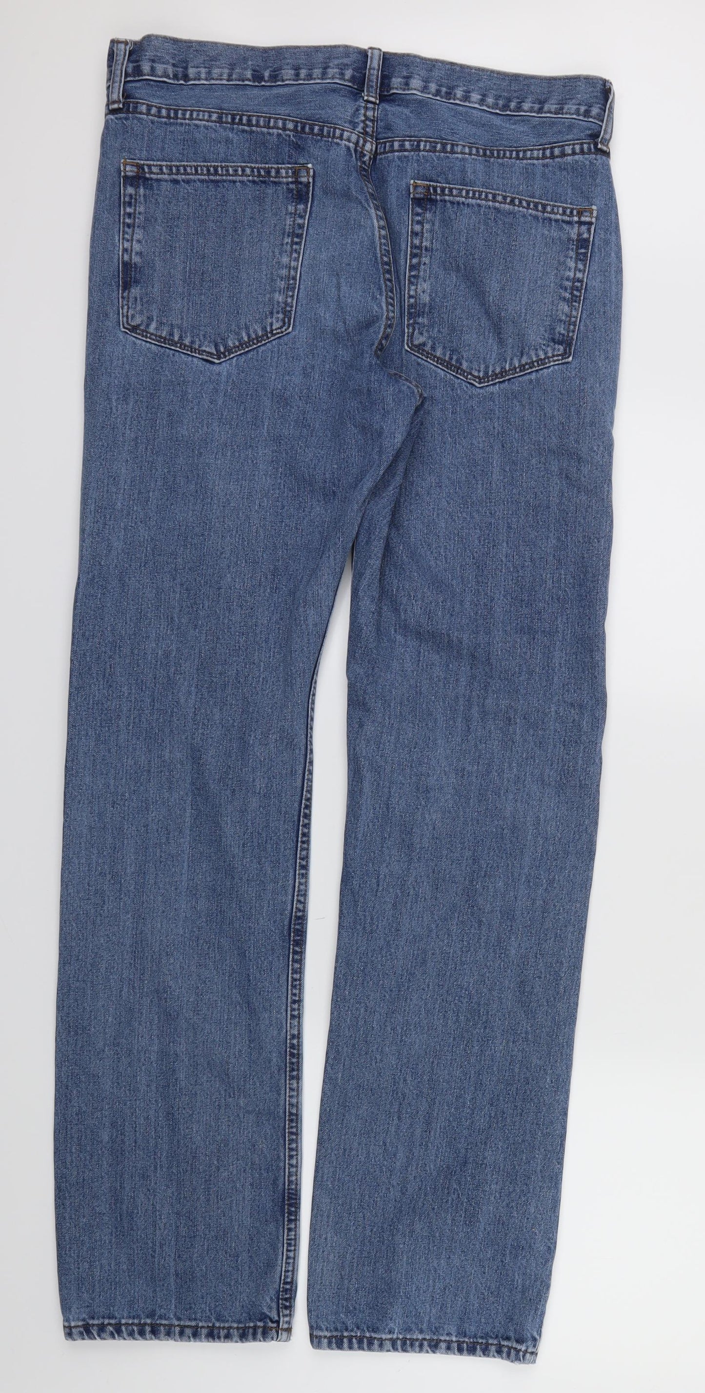 M AN S Mens Blue  Crochet Straight Jeans Size 34 in L32 in