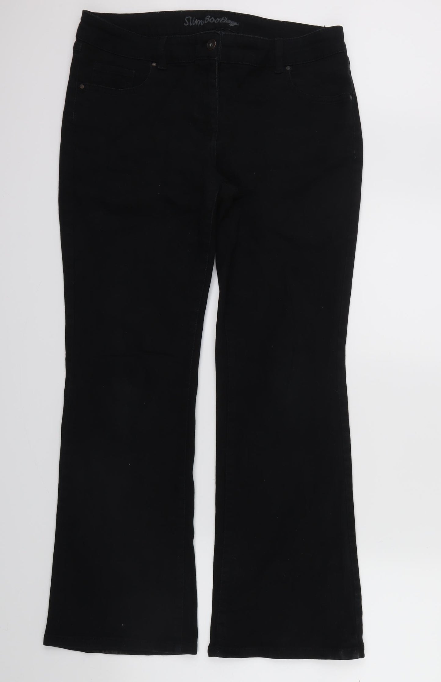 SLIMBOOTLEG Womens Black   Bootcut Jeans Size 14 L30 in