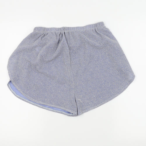 PRETTYLITTLETHING Womens Blue   Hot Pants Shorts Size M - Glitter