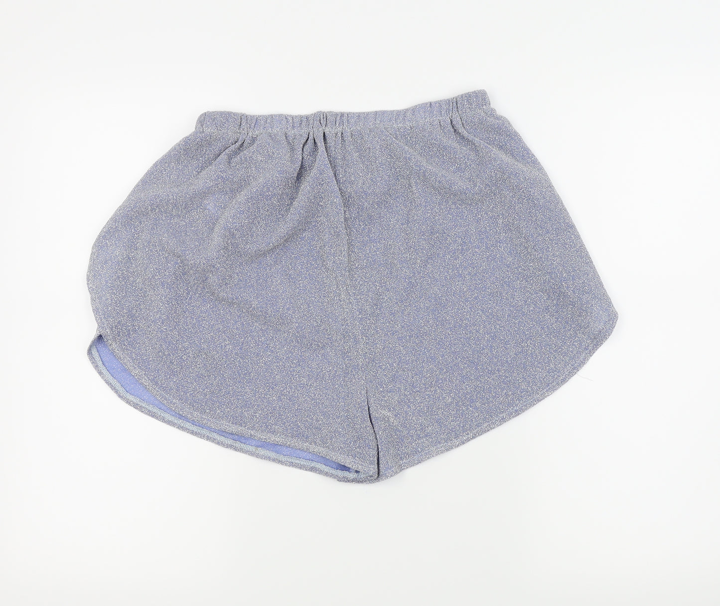 PRETTYLITTLETHING Womens Blue   Hot Pants Shorts Size M - Glitter