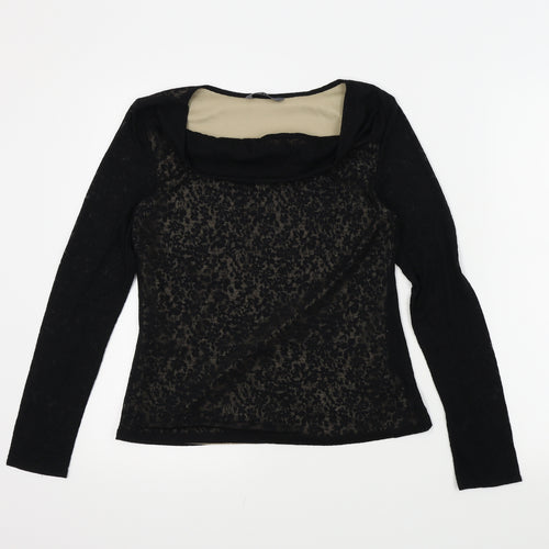 BHS Womens Black Floral  Basic Blouse Size 12