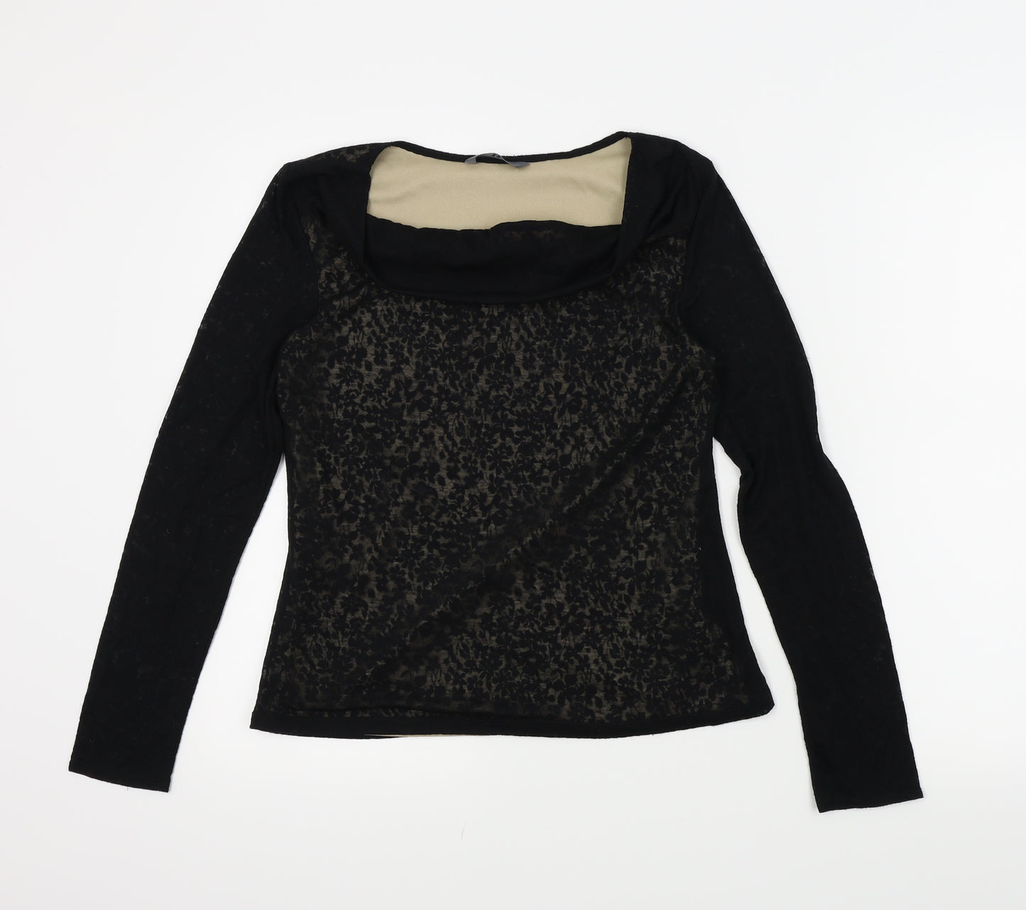 BHS Womens Black Floral  Basic Blouse Size 12