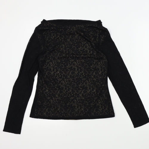 BHS Womens Black Floral  Basic Blouse Size 12
