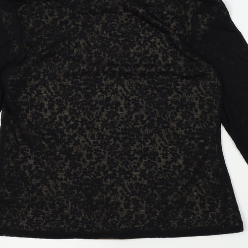 BHS Womens Black Floral  Basic Blouse Size 12