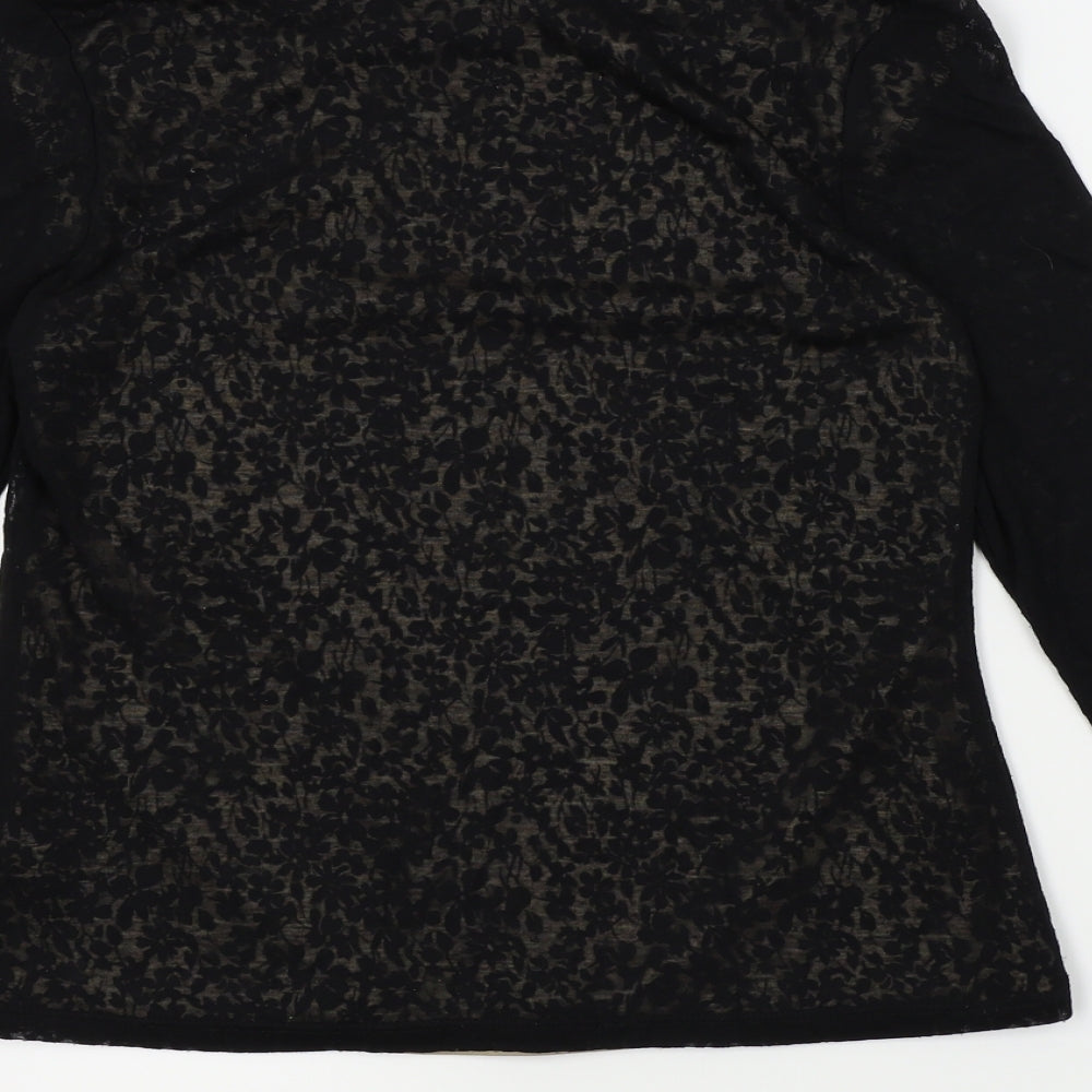 BHS Womens Black Floral  Basic Blouse Size 12