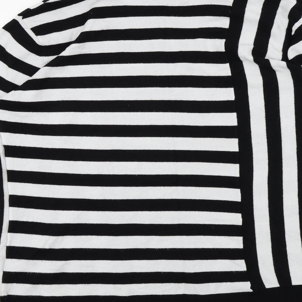 Peacocks Womens Black Striped  Pullover Jumper Size 8