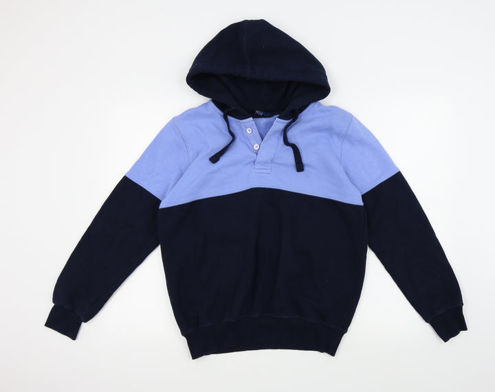 Cotton Traders Mens Blue   Pullover Hoodie Size S