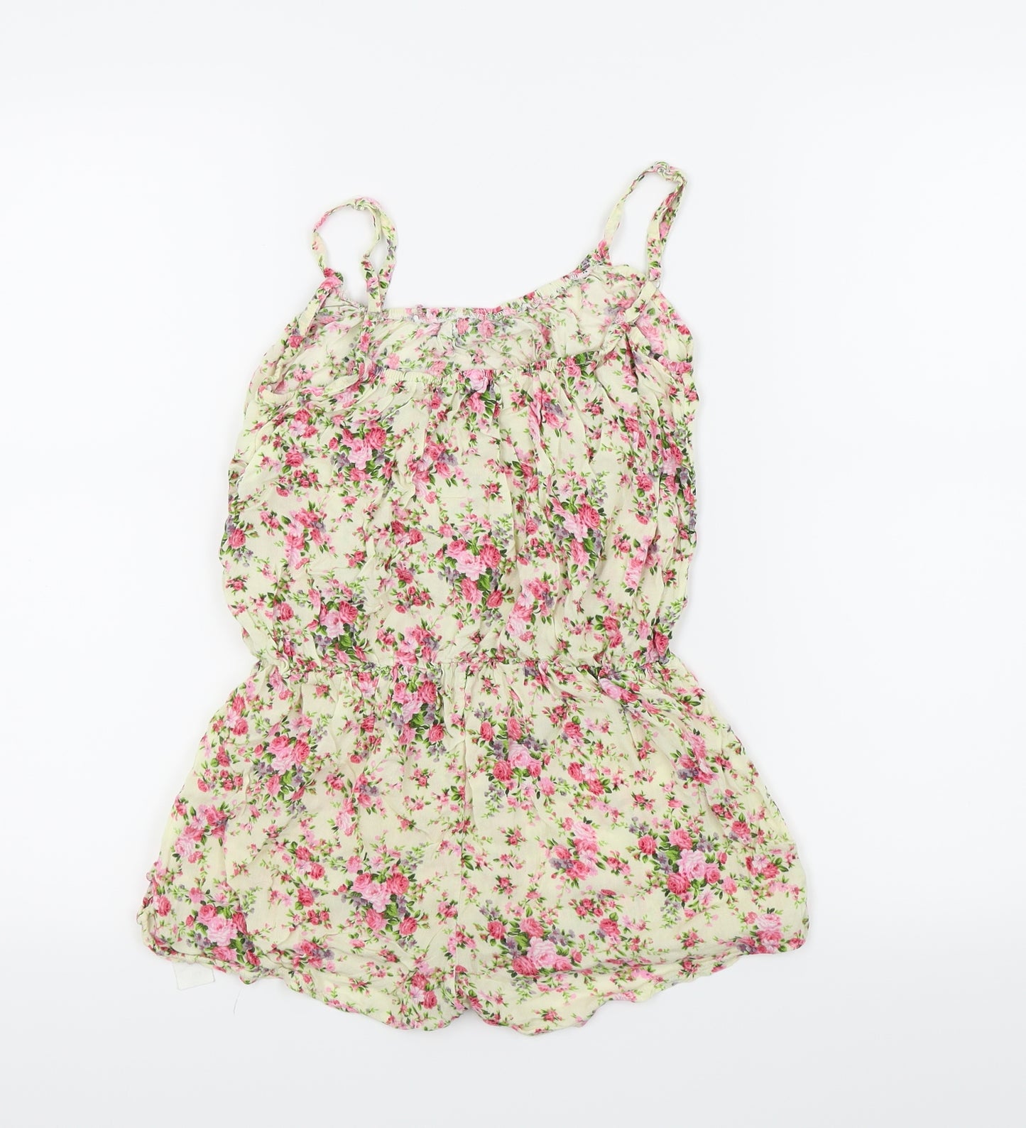 New Look Girls Pink Floral  Romper One-Piece Size 13 Years