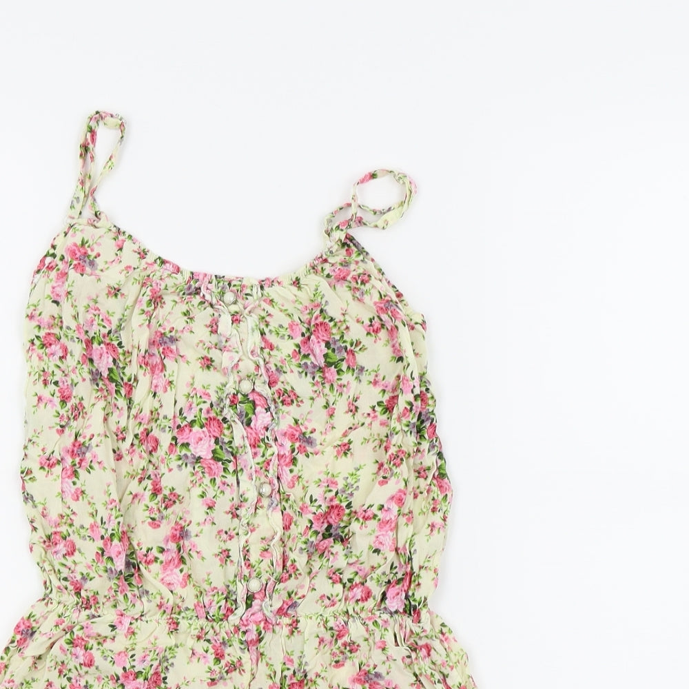 New Look Girls Pink Floral  Romper One-Piece Size 13 Years