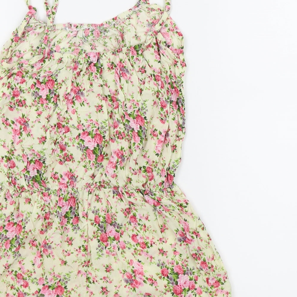 New Look Girls Pink Floral  Romper One-Piece Size 13 Years