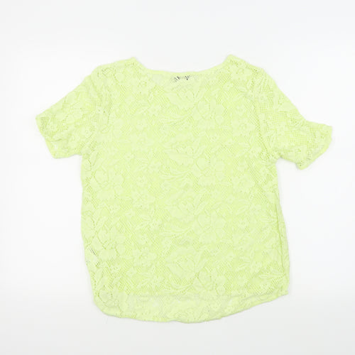 Papaya Womens Yellow   Basic T-Shirt Size 10