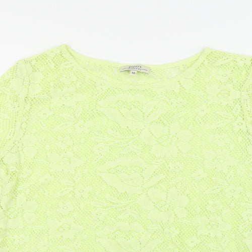 Papaya Womens Yellow   Basic T-Shirt Size 10