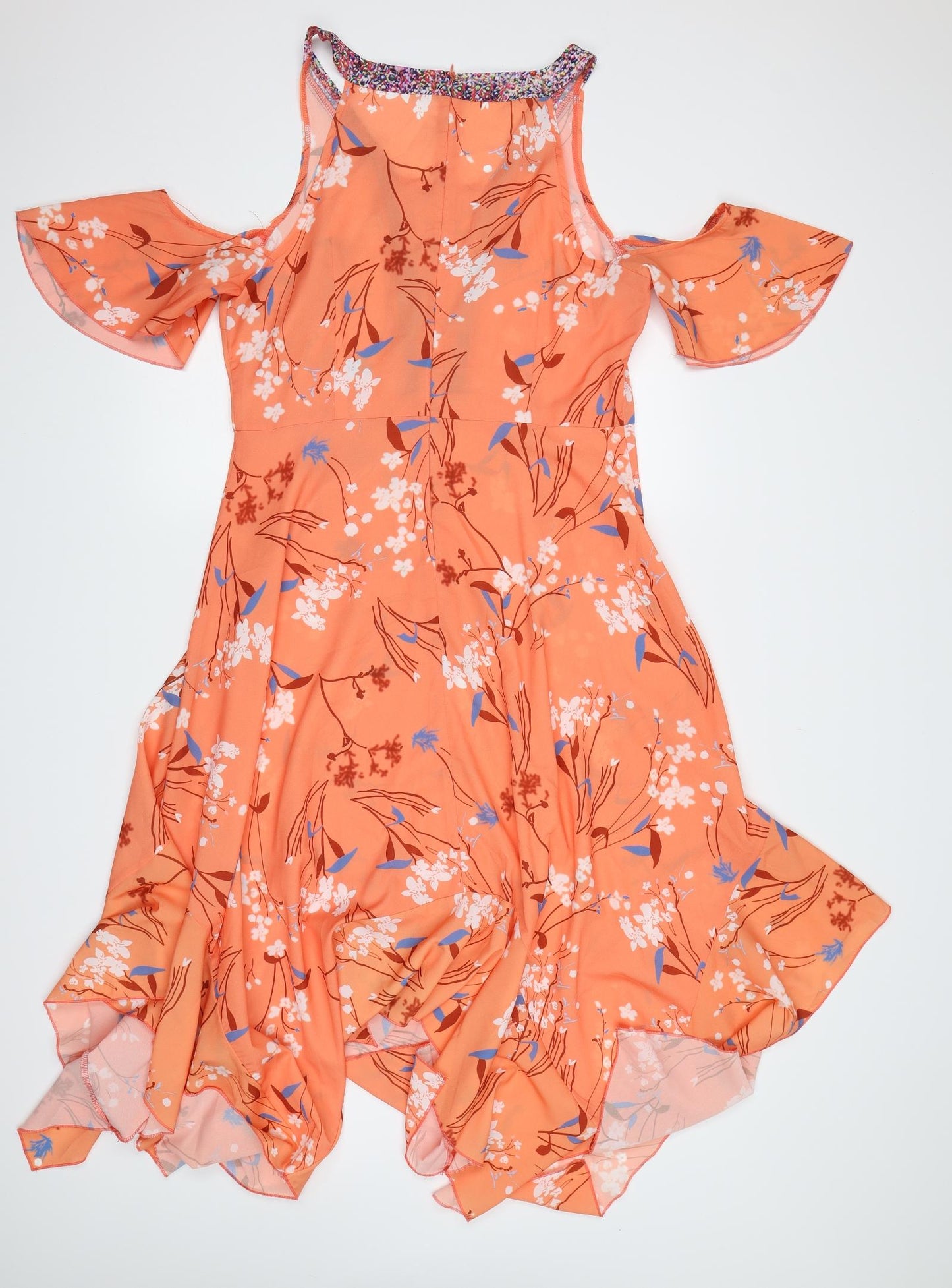 Preworn Womens Orange Floral  Trapeze & Swing  Size L