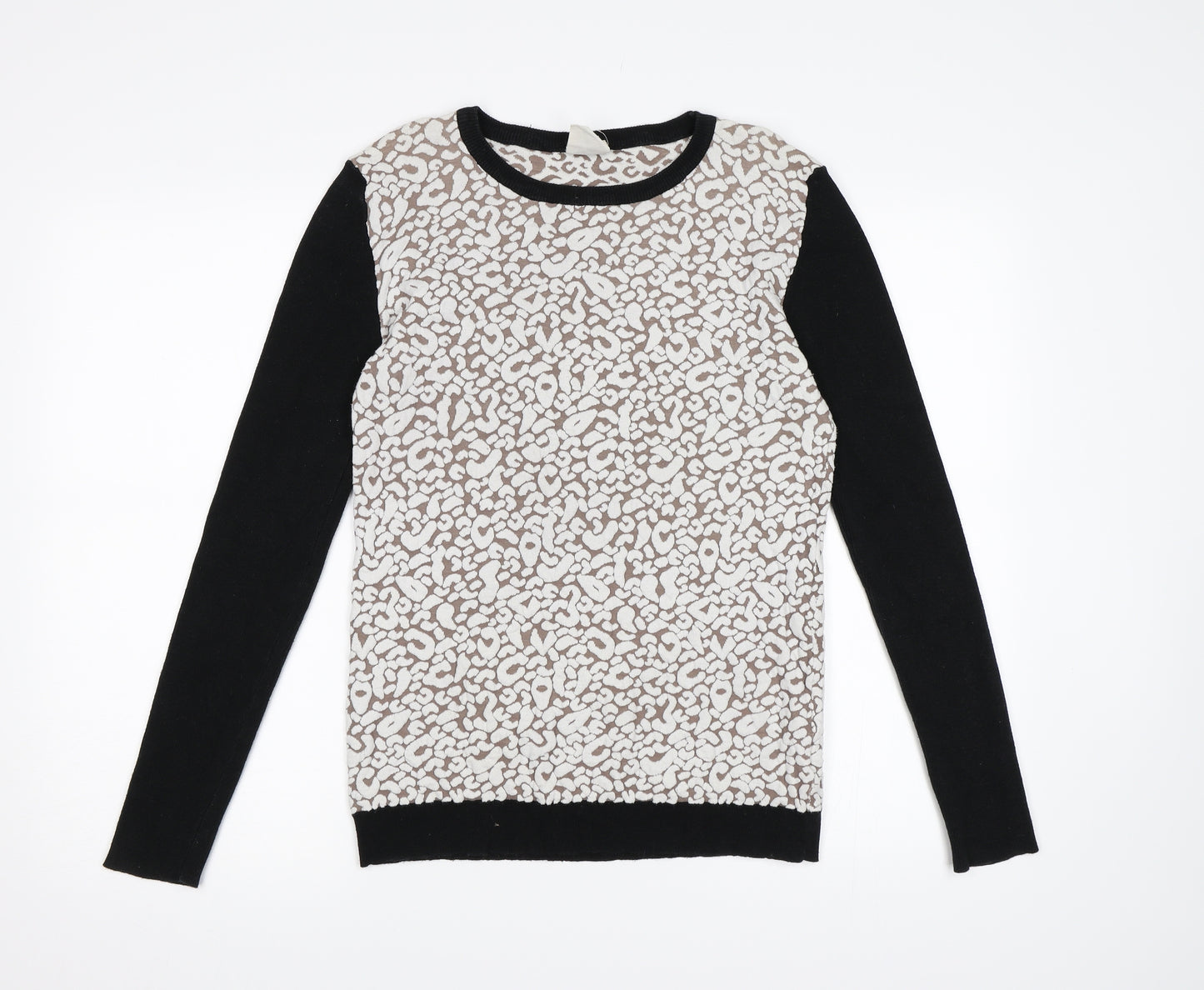 Subtitled Womens Brown Animal Print Knit Pullover Jumper Size 10