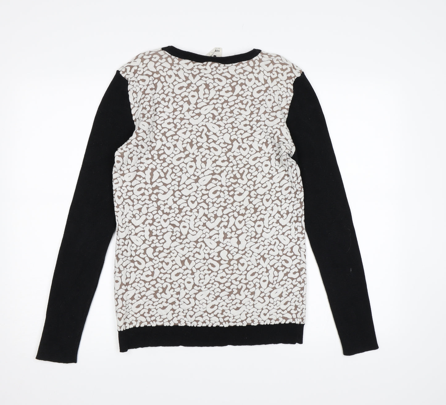 Subtitled Womens Brown Animal Print Knit Pullover Jumper Size 10