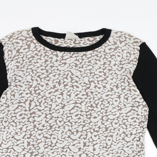 Subtitled Womens Brown Animal Print Knit Pullover Jumper Size 10