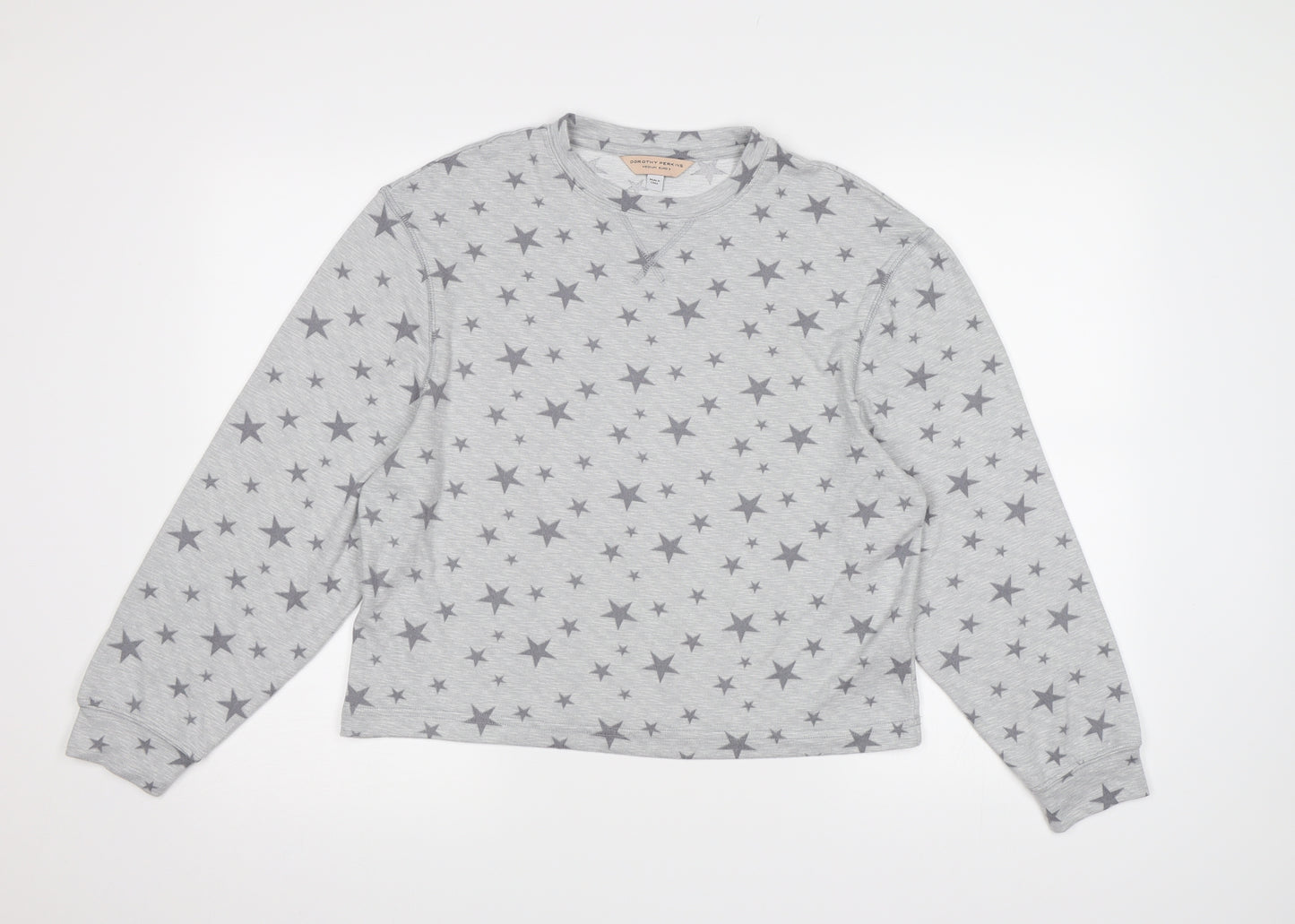 Dorothy Perkins Womens Grey  Fleece Top Pyjama Top Size M  - Star pattern