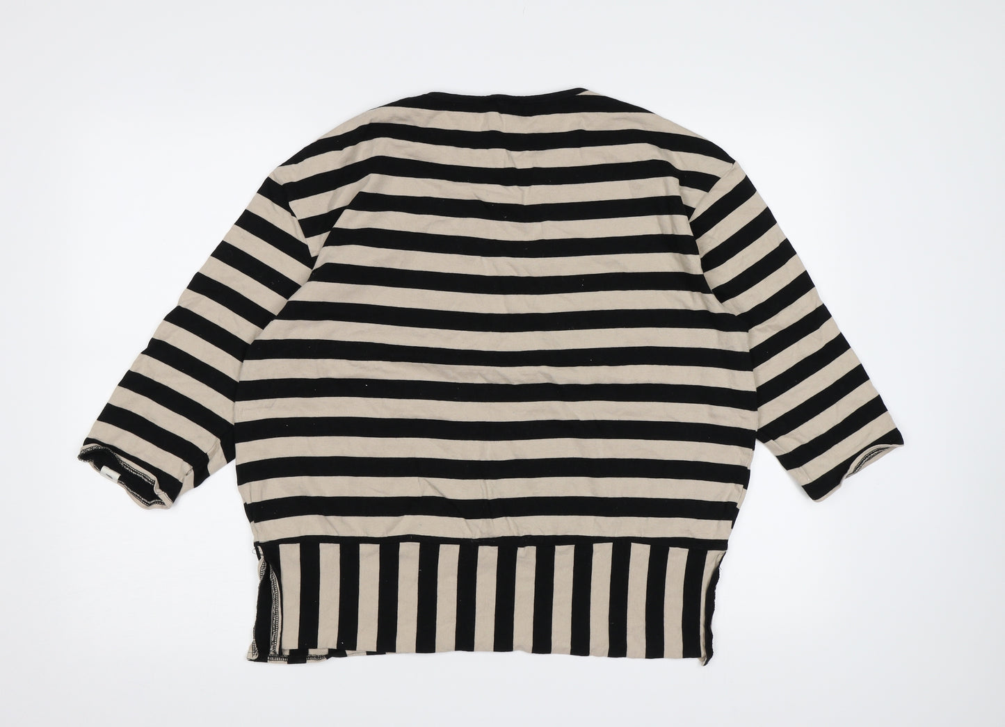 turtledove Womens Brown Striped  Basic T-Shirt Size M